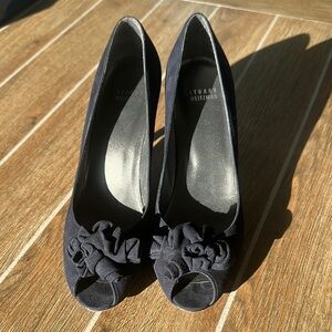 Stuart Weitzman Black Peep Toe Heels